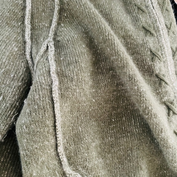 Paraphrase Lambswool Angora Zip Cardigan Sweater Marled Green Warm Sz Large - Picture 10 of 12